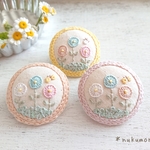 刺繍ブローチ＊お花とちょうちょ＊