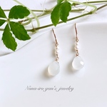 ＊再販＊14kgf white moonstone  pierce