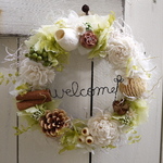 welcome wreath (グリーン×ホワイト)