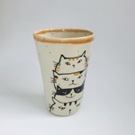 四猫のタンブラー オレンジ　 500ml入ります！