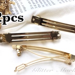 2個入り☆大サイズ83×11mm ゴールド 高品質　バレッタ金具　土台