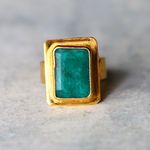SALE＊古代スタイル＊天然エメラルド　指輪＊10号　GP