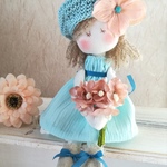 お洒落ミニドール19cm (flowerブルー)