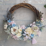 Lune Bonheur＜French rose bébé ＞＊受注制作＊ハーフムーンリース＊プリザーブドフラワー＊お花＊ギフト＊結婚祝い＊新築祝い＊お誕生日祝い＊ウェディング