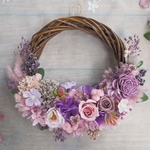 Lune Bonheur＜Lilas chic ＞＊受注制作＊ハーフムーンリース＊プリザーブドフラワー＊お花＊ギフト＊結婚祝い＊新築祝い＊お誕生日祝い＊ウェディング