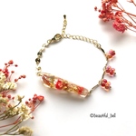 お花のクリスタルブレスレット(ピンク)
