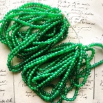 【100コセット】czech beads#チェコビーズ round4㎜ jade green翡翠 4㎜ 