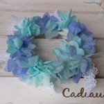 あじさいブルーの花かんむり･･･プリザーブドフラワー
