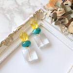 クリア夏ピアス 涼しげ 夏 金属アレルギー対応 チタン 樹脂ピアス イヤリング 樹脂ノンホール