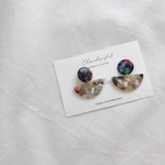 color half circle earring