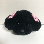 毛糸のぽんぽん トイプードルキーホルダー（黒・サイズ小・リボン付）