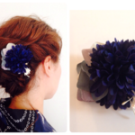 おめかし アリウムのヘアクリップ navy
