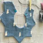 猫刺繍✕ブルー