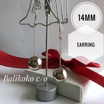 メタルボールフックイヤリング 14mm.12mm.10mm.8mm【シルバー】