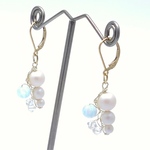 クリスタルオパール＊ワイヤーピアス（ゴールドフィルドK14GF)