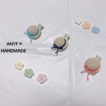 送料無料＊手編みの帽子ヘアクリップ