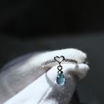 Swiss Blue Topaz Faceted Drops 7  　S925WGリング