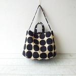 大きな黒のドット　2wayトートバッグ