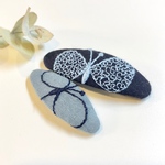 [コピミナペルホネンஐchoucho  刺繍のパッチンピン 2点セット ⑅◡̈*キッズ&ベビー✦ฺプレゼントにも