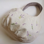 【ＵＭ様 ご予約分】リネン刺繍のころりんカボチャバッグ（Ｌ）（ラベンダー）