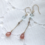 【SALE】K10YG*インカローズ・ブルートパーズ*ミニマムピアス