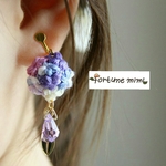 紫陽花のしずくピアス＊パープル＊イヤリング