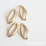 4pcs ツイストリング リーフ マットゴールド