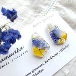 ドライフラワー♡デルフィニウムクリアピアス／イヤリング