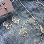 クリアフラワー×フープ×チェコビーズピアス・イヤリング