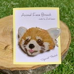 木製ブローチ レッサーパンダ