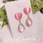 キャッツアイ♥ハートカボション clear Jewelry