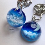 蓄光 雲レジン  月夜のブルームーン キーホルダー