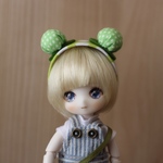 オビツ11 夏の新作☆ ライムみみ カチューシャ 4inch ミニチュア 1/12 ドール ヘアー アクセサリー ヘアバンド