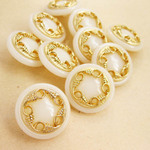 ■くるり■10個入■20mm■ビンテージボタン (ホワイトゴールド) ※アクセサリーに!