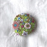 ボタニカル 刺繍ブローチ
