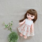 リバティ   メルちゃん   ソランちゃん   切り替えワンピース   ローズマリー×ドットミニヨン