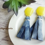 ワイルドガーリー デニムタッセル　<イエロー>　ピアス/イヤリング