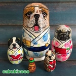 わん！ダブルな浴衣犬 マトリョーシカ 5個組