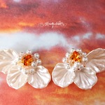 Charlotte flower "TWILIGHT"　花びらピアス&イヤリング　R427