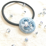 【ビーズ刺繍】ブルージュヘアゴム