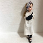 シンプルホワイトニットワンピース+BKレギンスセット♡