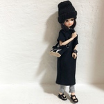 シンプルブラックニットワンピース+GYレギンスセット♡