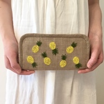パイナップルの手刺繍財布