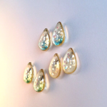 ガラスレジン ドロップピアス ブルー 樹脂ポスト