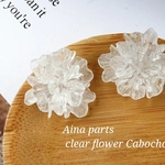【4個】 25㎜ import clear flower