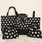 オシャレ女子の為の❤︎入園入学5点セット【レトロフラワー(BLACK)】