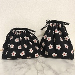 オシャレ女子の為の❤︎入園入学2点セット【レトロフラワー(BLACK)】