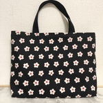 ((ラスト一点/サイズ変更不可))レッスンバッグ【レトロフラワー(BLACK)】