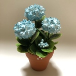 紫陽花 粘土の花鉢 ミニチュア