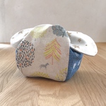 きゅっとぷち袋 かすみ草刺繍×北欧柄【 Mサイズ】